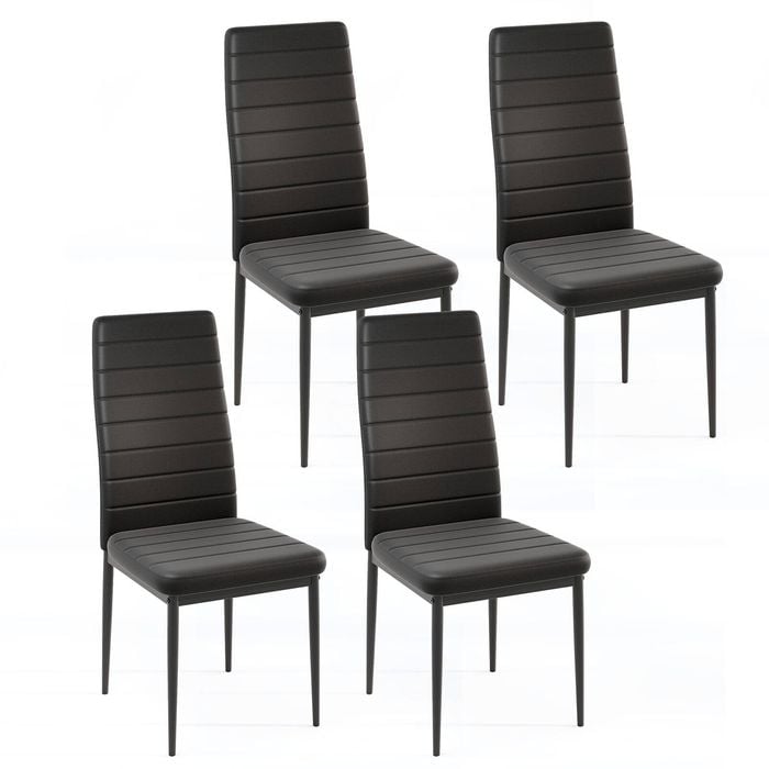 Costway 4PCS Upholstered Dining Chair w/Padded Backrest Kitchen Armless Chairs