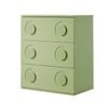 Oikiture 3 Chest of Drawers Spacious Cabinet Bedroom Dresser Nightstand Green