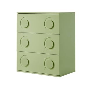 Oikiture 3 Chest of Drawers Spacious Cabinet Bedroom Dresser Nightstand Green