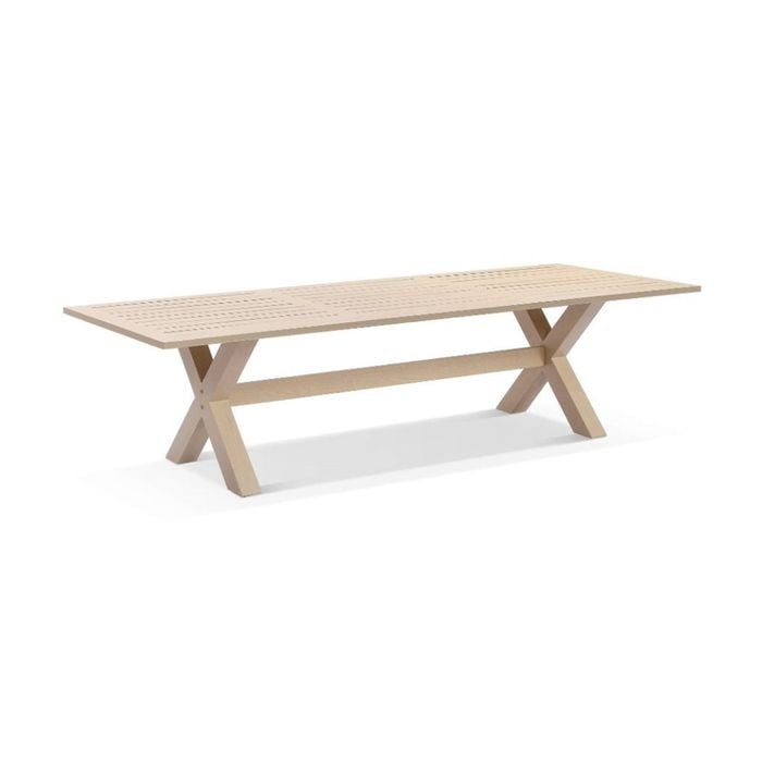 Tahitian 3m Outdoor Aluminium Rectangle Dining Table Light Oak