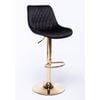Jorja Black Velvet and Gold Gas Lift Bar Stool