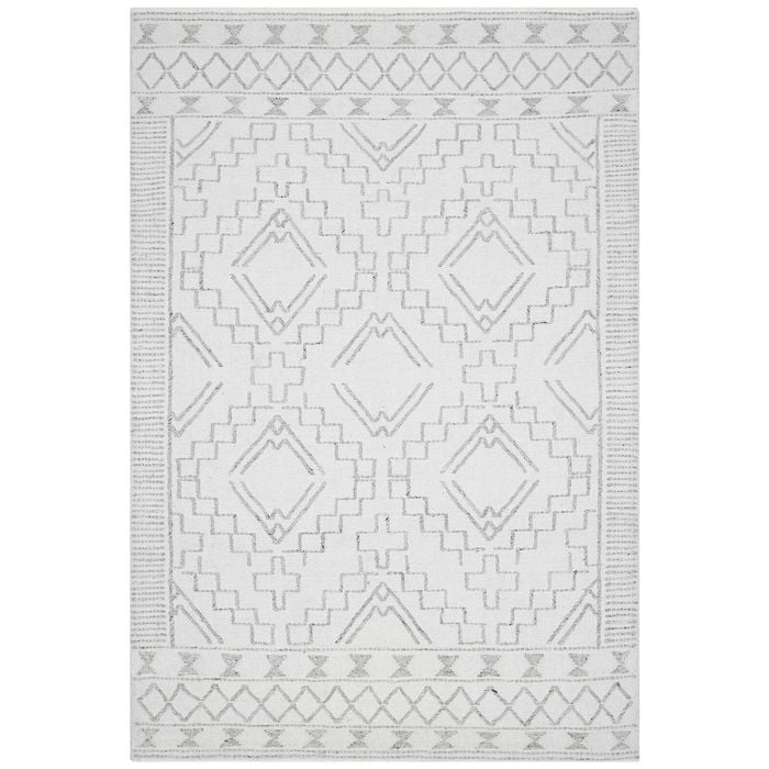 The Rug Connection River 802 Off White 280x190cm - Large Hand Loomed Wool Indoor Floor Rug