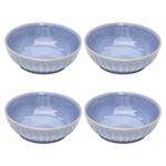 4pc Ladelle Marguerite Petal Design Stoneware Serving Bowl Set 18x6cm Powder BLU