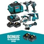 Makita 18V Brushless 5 Piece Combo Kit DLX5101TX1