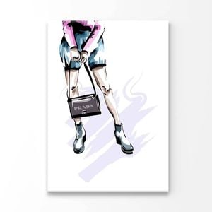 Blue Shoes with Elegant Bag Print 100% Australian Made 60x90cm (Stretched Canvas)