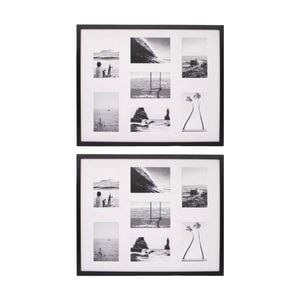 2PK Braz Venice Collage Image Photo Document Display Frame 40x50cm Black