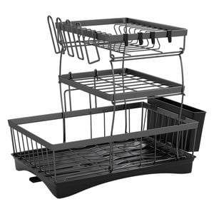 Toque 3 Tier Dish Drying Rack Plate Cup Cutlery Drainer