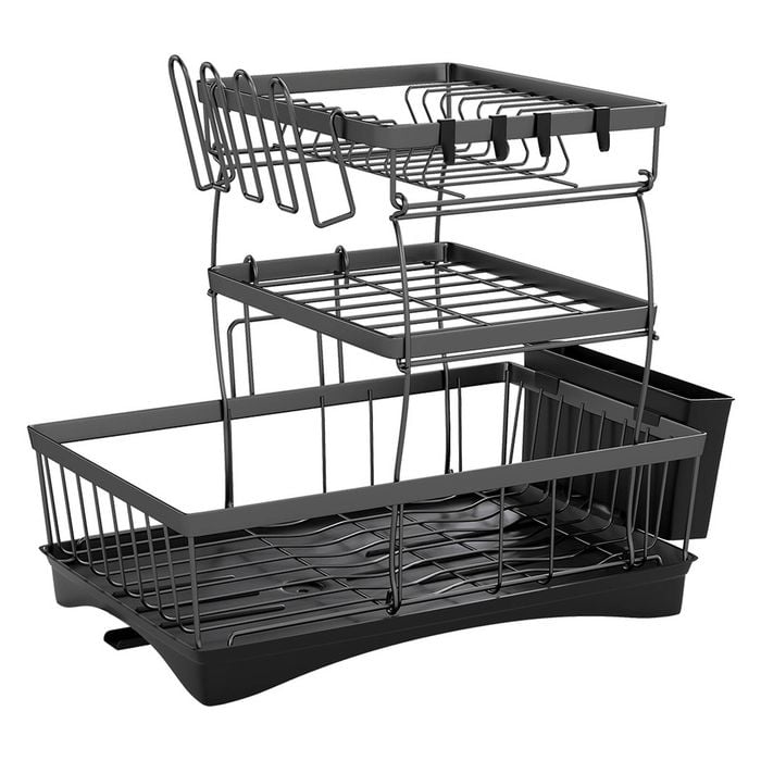 Toque 3 Tier Dish Drying Rack Plate Cup Cutlery Drainer
