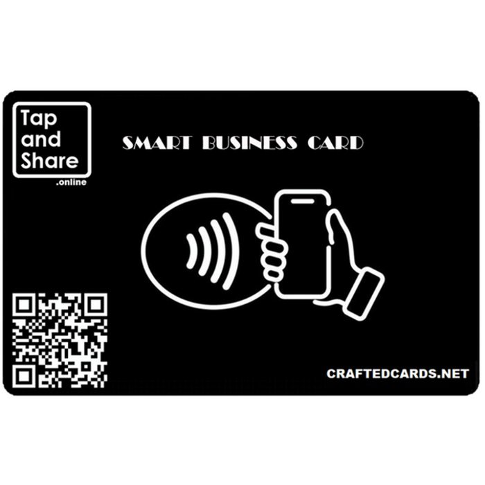 Tap and Share Black Contactless Sharing Smart NFC Business Card With Dynamic QR Code