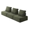 Oikiture 3PCS Modular Sofa Lounge Chair Sherpa Green
