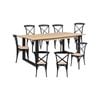 Aconite 9pc 210cm Dining Table Set 8 Cross Back Chair Solid Messmate Timber Wood