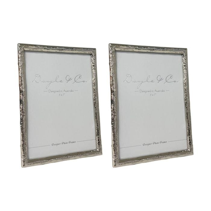 2PK SS Collective Silver Textured Drift Rectangle Photo Frame 5x7