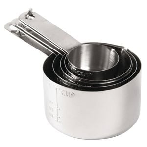 Vogue Measuring Cup Set Stainless Steel 5 Piece J424 Commercial Kitchen Storage