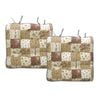 Lylac Homewares Petal Delights Set of 2 Cotton Chair Pads Mia Brown 40 x 40 cm