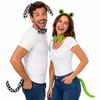 2pc Set Animal Headband w Bow Tail Dog + Frog Ears Hair Costume Halloween Party