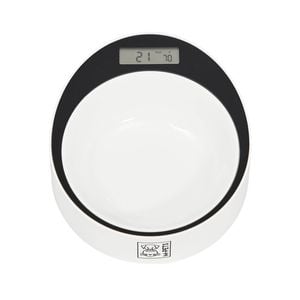 M-Pets 20.5cm Round Yumi Smart Pet/Dog/Cat Food Bowl White & Black