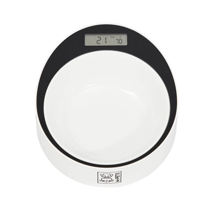 M-Pets 20.5cm Round Yumi Smart Pet/Dog/Cat Food Bowl White & Black