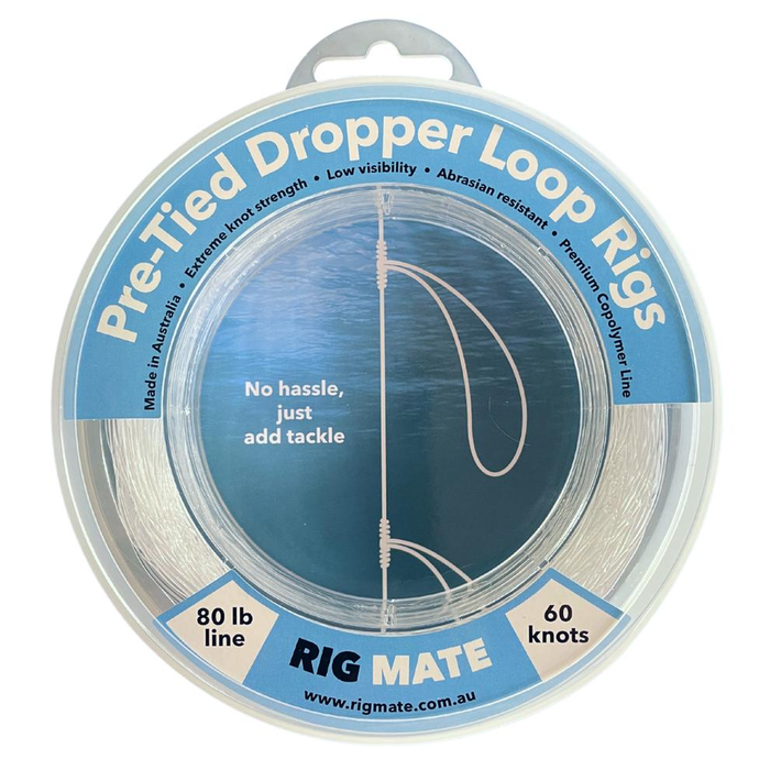 Rig Mate Pre Tied Dropper Loop Paternoster Monofilament Leader 80lb (60 Knots)
