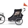 Vivere Wike Premium Double Children's Bike Trailer with Stroller & Jogging Kit - Black