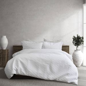 Ardor Boudoir Leonardo Embossed Double Bed Quilt Cover Set White