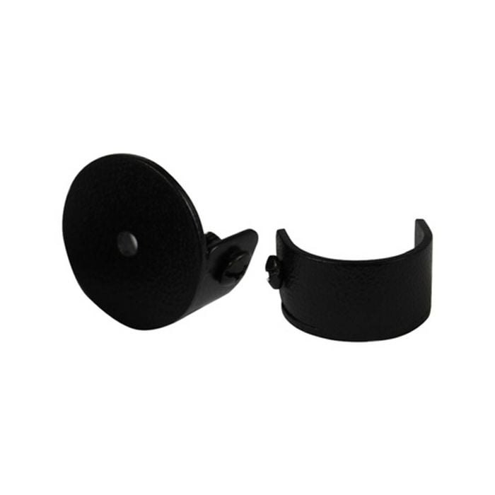 Pillar 25mm Black Curtain Rod Stirrup Bracket - 2 Pack