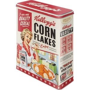 Nostalgic Art 26cm/4L Tin Metal Box Kellogg's Corn Flakes Quality Cereal XL