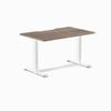 Desky Fixed Height Natural Walnut Scalloped Melamine Desk 120x75cm White Leg