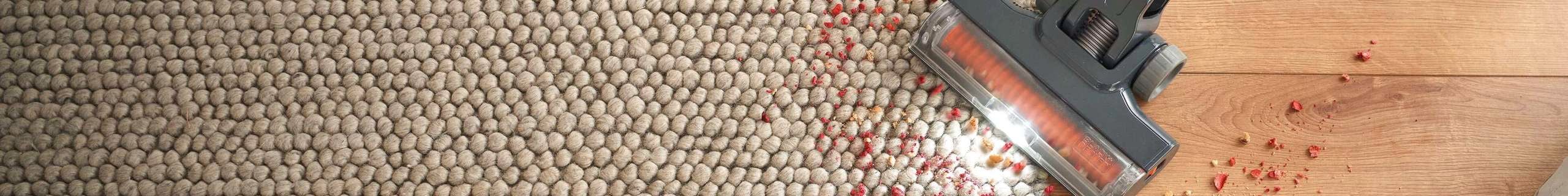 rug with dirt being cleaned