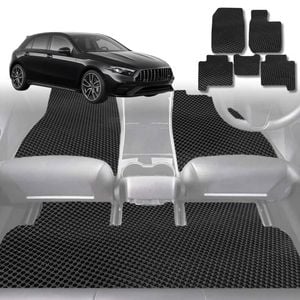 6D Diamond Car Floor Mats for Mercedes-Benz A-Class (W177)2018-Current-Full Set-Black-Outback GT