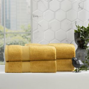 Renee Taylor 4 Piece Cotton Bath Sheet Mustard