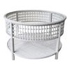 Bahama 79.5cm Bamboo Coffee Table w/ Glass Insert Round Furniture Rustic Wash