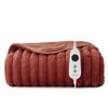 Dreamaker Cirra Chunky Embossed Fleece Heated Throw Rust 130 x 160cm | Overheat Protection & Washable