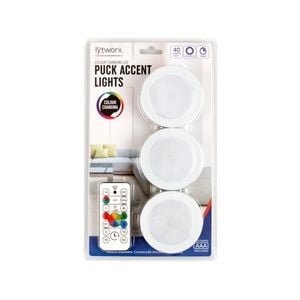 Lytworx Colour Changing Puck Accent Lights - 3 Pack
