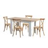Oikiture 5PCS Dining Sets 160cm Extendable Table with Chairs Crossback Wooden