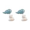 2x 2pc Melii Kids Lunch Cooler Gel Ice Pack Set Dinosaur & Bulldog Design