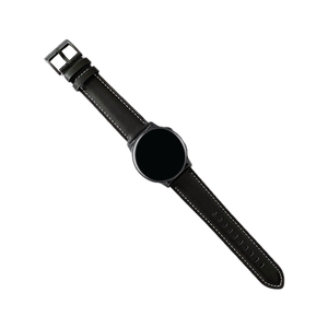 Genuine Leather Watch Band Strap - For Samsung Galaxy Watch Garmin Venu Huawei Universal 20mm (Black)