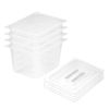 SOGA 1/2 GN Polycarbonate Food Pan 200mm Clear 4 Pack with Lids