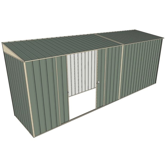 Build-A-Shed 1.2 x 5.2 x 2.0m Skillion Double Sliding Side Door Shed - Green