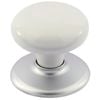 Gainsborough Classic Series Satin Chrome / White Passage Knobset
