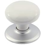 Gainsborough Classic Series Satin Chrome / White Passage Knobset
