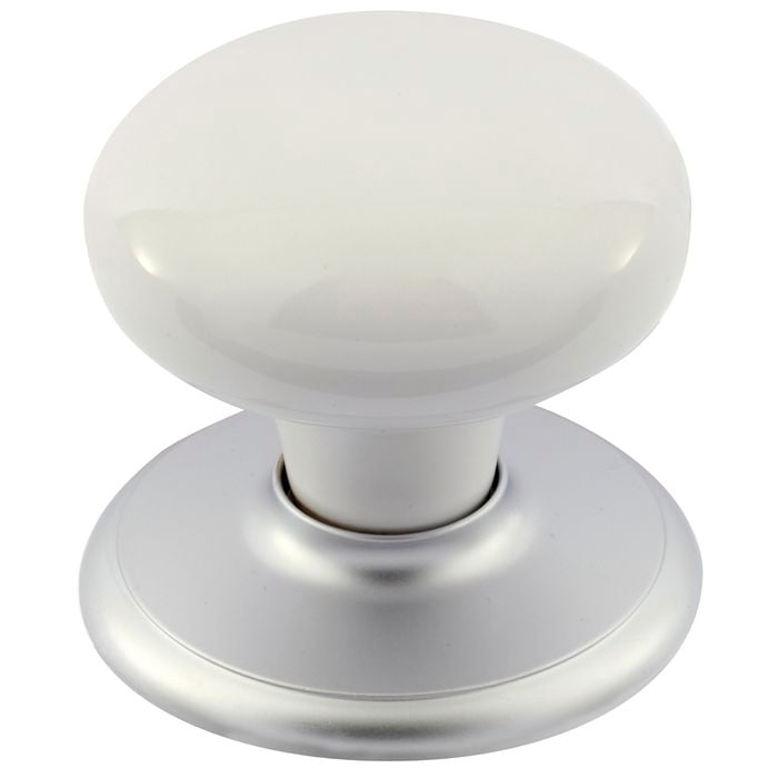 Gainsborough Classic Series Satin Chrome / White Passage Knobset