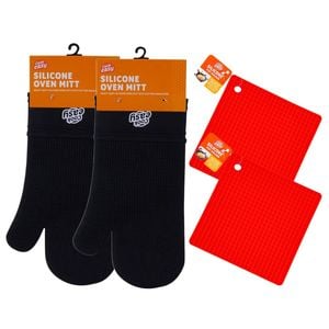 4 PC Silicone Oven Mitt and Pot Holder