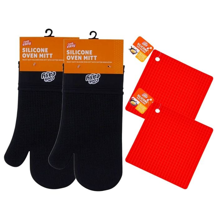 4 PC Silicone Oven Mitt and Pot Holder