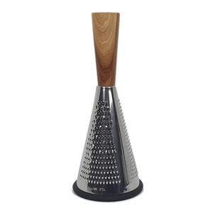 Cerve Acacia Handle & Stainless Steel Grater Non-slip Silicone Base 30cm Black