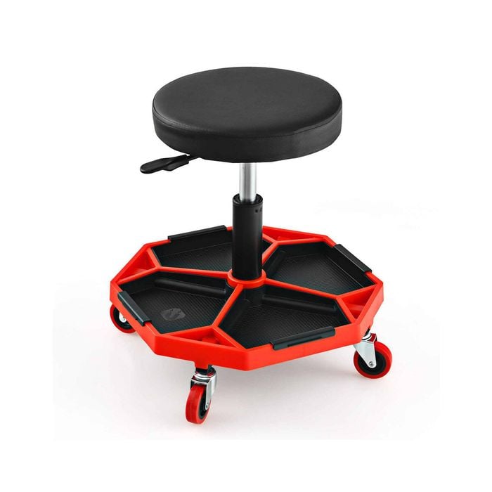Costway Pneumatic Rolling Mechanic Stool Adjustable Workshop Creeper Seat