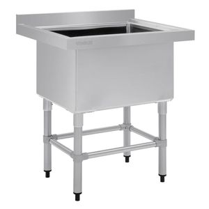 Vogue Stainless Steel Deep Pot Sink 770mm X 600mm 90mm Drain Commercial Kitchen Sink