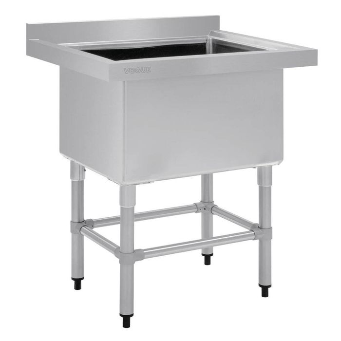 Vogue Stainless Steel Deep Pot Sink 770mm X 600mm 90mm Drain Commercial Kitchen Sink