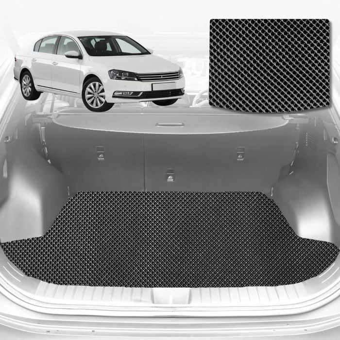 6D Diamond Car Boot Mat for VolksWagen Passat (B8)2015-Current-Wagon-Cargo Mat-Black-Outback GT