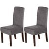Smarcute Stretch Velvet Dining Chair Covers Set Of 2 Furniture Protector Grey
