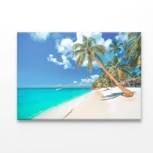 Palm And Tropical Beach in Punta Cana, Dominican Republic  Print 100% Australian Made 150 x 100cm  (Acrylic)